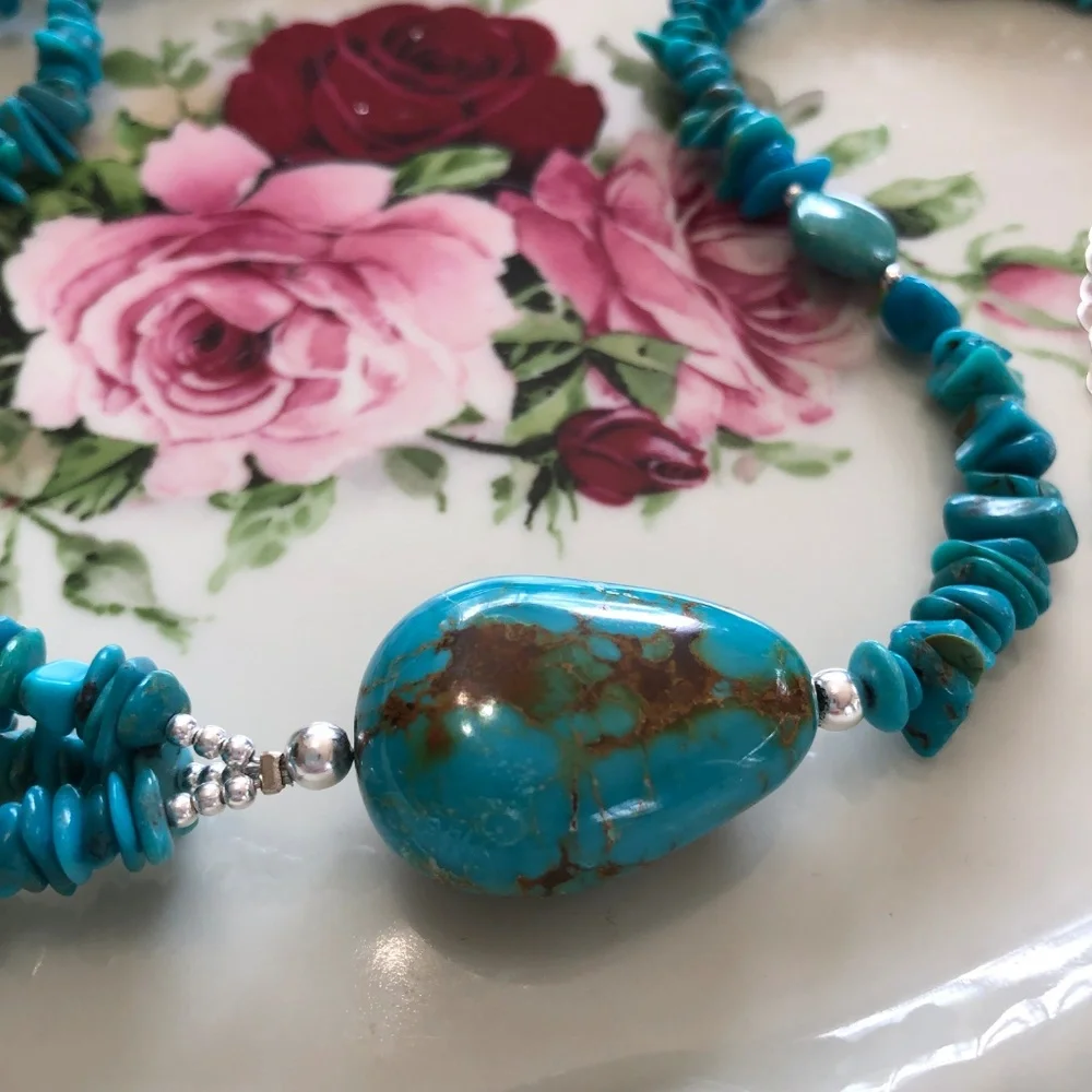 Sterling Thailand Turquoise Necklace - Picture 5 of 8